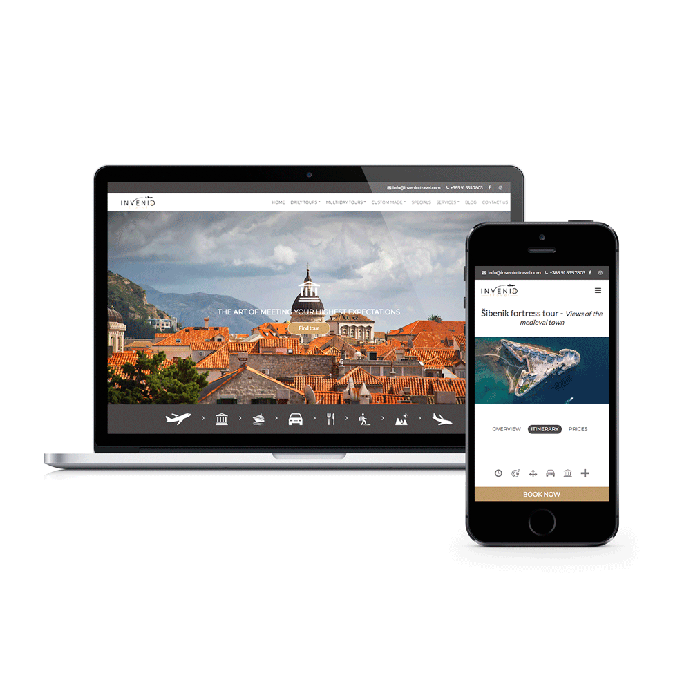Izrada web stranice turističku agenciju, Invenio Travel