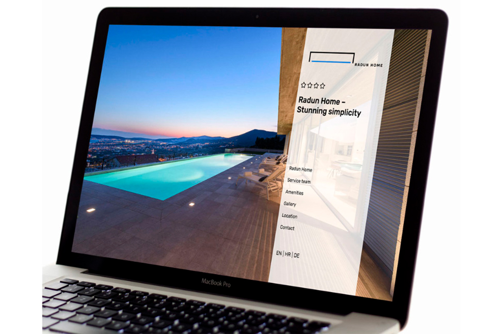 Radun Home web stranica za desktop