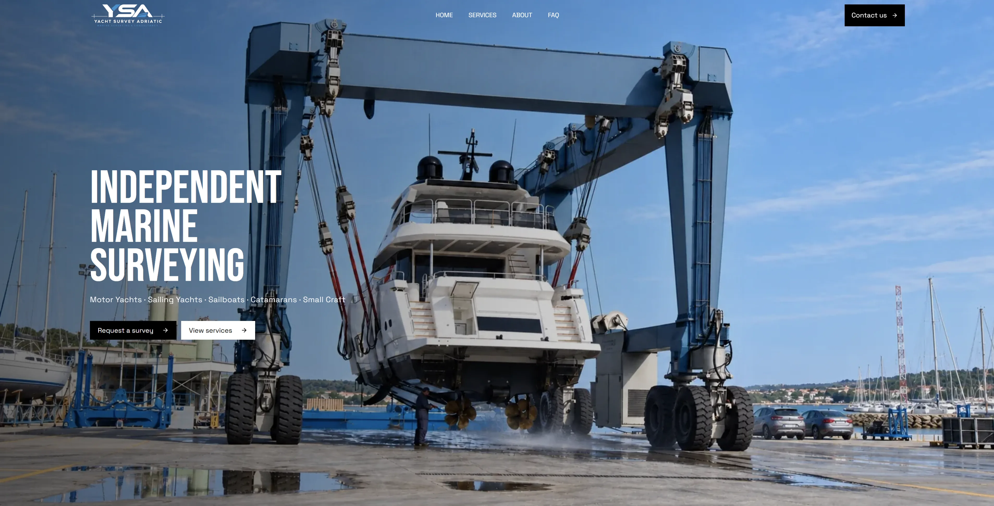 Yacht Survey Adriatic — Prezentacijska web-stranica