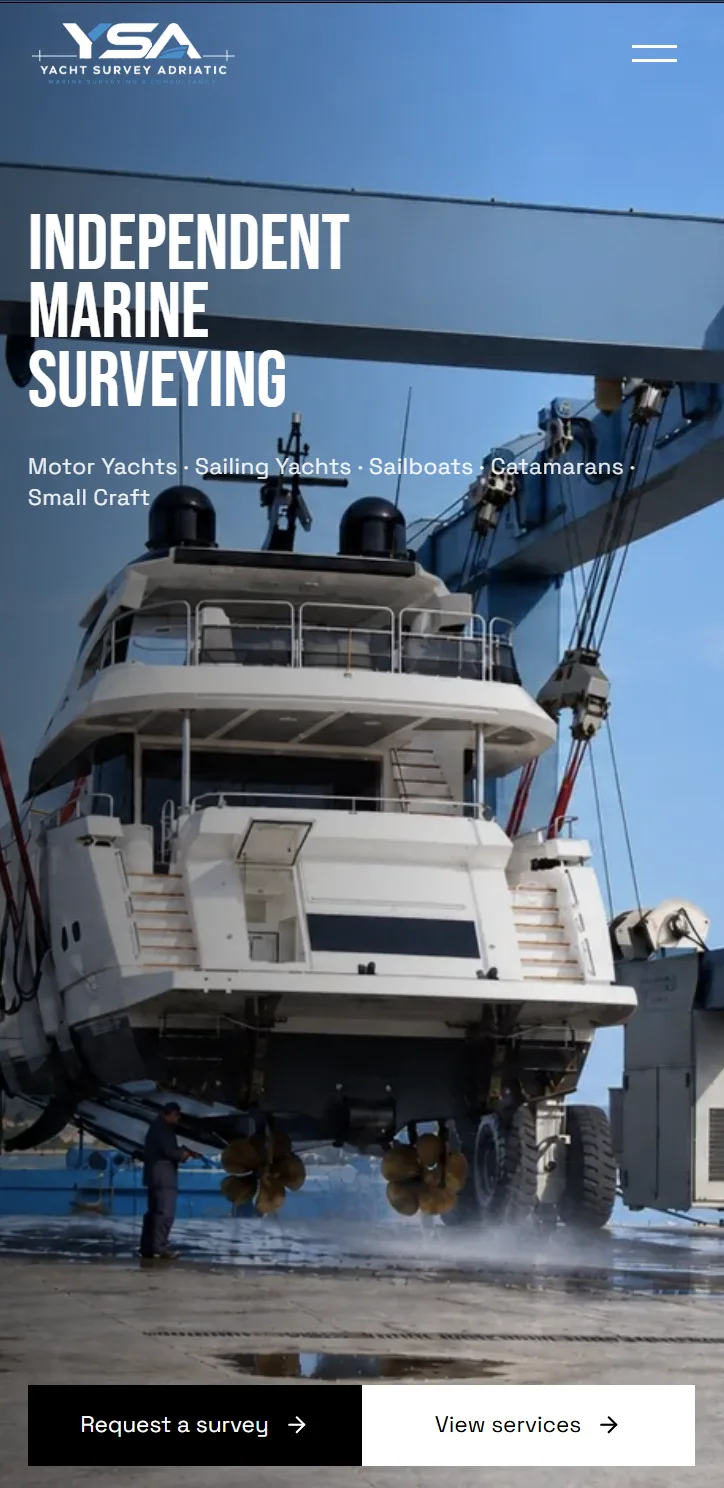 Yacht Survey Adriatic — Prezentacijska web-stranica